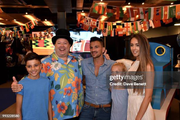 Junior Andre, Peter Andre, Princess Tiaamii Andre and Emily MacDonagh attend the premiere of Thomas and Friends, Big World! Big Adventures! at Vue...