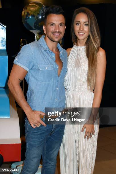 Peter Andre and Emily MacDonagh attend the UK premiere of 'Thomas The Tank Engine: Big World! Big Adventures! - The Movie' at Vue West End on July 7,...