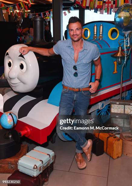 Peter Andre attends the 'Thomas The Tank Engine' Premiere at Vue West End on July 7, 2018 in London, England.