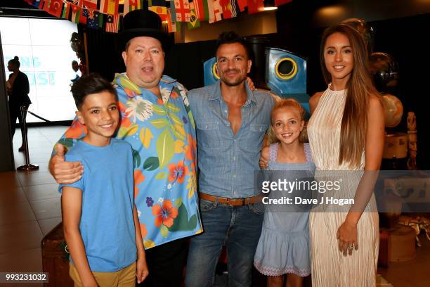 Junior Andre, guest, Peter Andre, Princess Tiaamii Andre and Emily MacDonagh attend the UK premiere of 'Thomas The Tank Engine: Big World! Big...