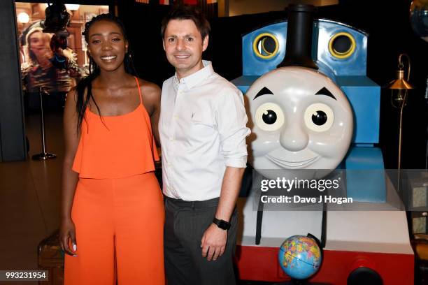 Yvonne Grundy and John Hasler attend the UK premiere of 'Thomas The Tank Engine: Big World! Big Adventures! - The Movie' at Vue West End on July 7,...