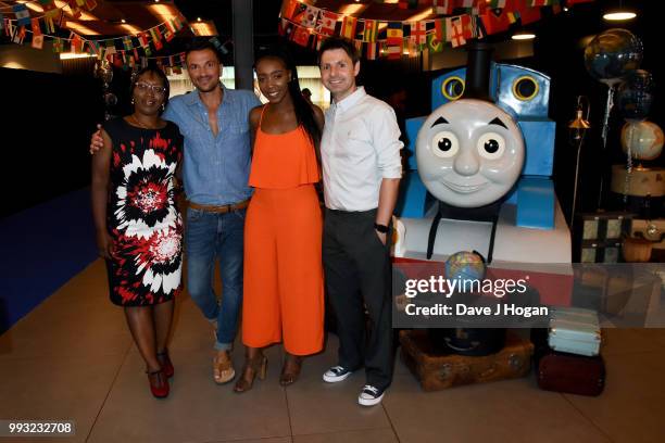 Guest, Peter Andre, Yvonne Grundy and John Hasler attend the UK premiere of 'Thomas The Tank Engine: Big World! Big Adventures! - The Movie' at Vue...
