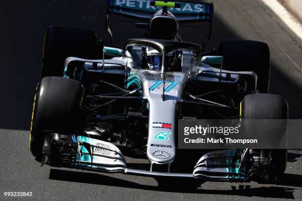 Valtteri Bottas driving the Mercedes AMG Petronas F1 Team Mercedes WO9 on track during final practice for the Formula One Grand Prix of Great Britain...