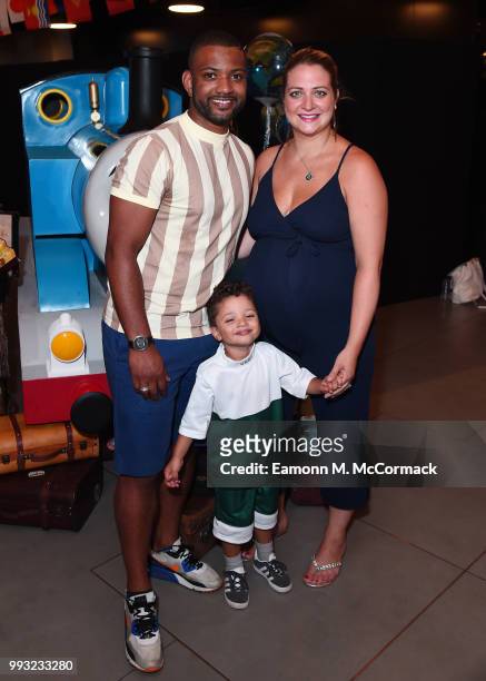 Gill and family attend the 'Thomas The Tank Engine' Premiere at Vue West End on July 7, 2018 in London, England.