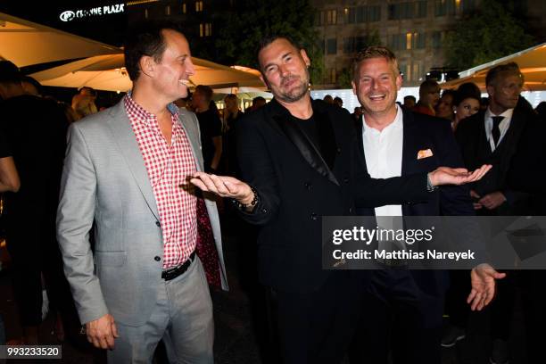 The american ambassador to Germany, Richard Grenell, Michael Michaelsky and Matt Lashey attend the Michalsky StyleNite during the Berlin Fashion Week...