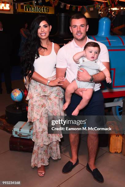 Cara De La Hoyde and Nathan Massey attend the 'Thomas The Tank Engine' Premiere at Vue West End on July 7, 2018 in London, England.