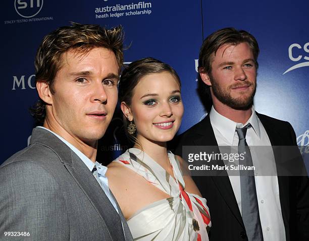 Actors Ryan Kwanten; Bella Heathcote and Chris Hemsworth arrive at Australians In Film's 2010 Breakthrough Awards held at Thompson Beverly Hills on...