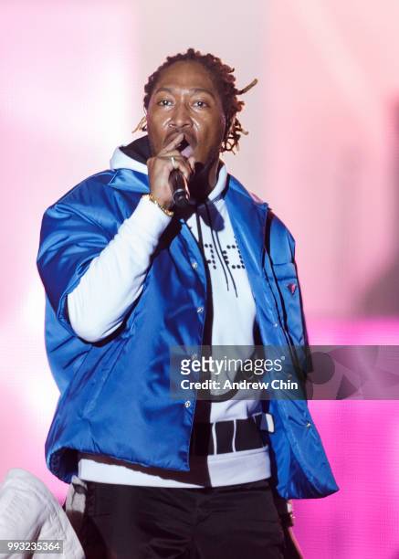 Rapper Future performs on stage during Day 1 of FVDED In The Park at Holland Park on July 6, 2018 in Surrey, Canada.