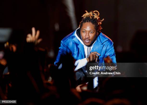 Rapper Future performs on stage during Day 1 of FVDED In The Park at Holland Park on July 6, 2018 in Surrey, Canada.