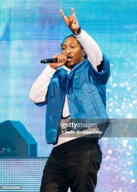 Rapper Future performs on stage during Day 1 of FVDED In The Park at Holland Park on July 6, 2018 in Surrey, Canada.