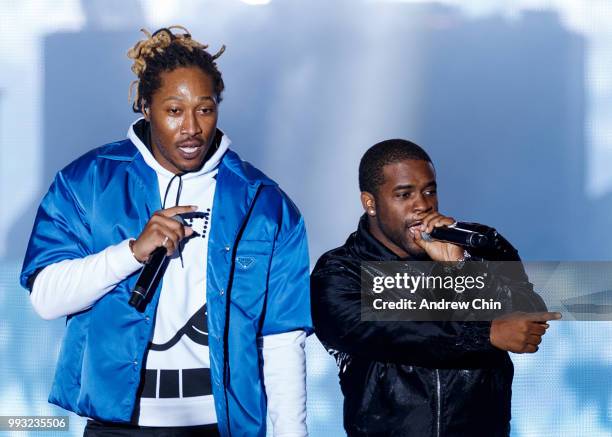 Rapper Future performs on stage during Day 1 of FVDED In The Park at Holland Park on July 6, 2018 in Surrey, Canada.