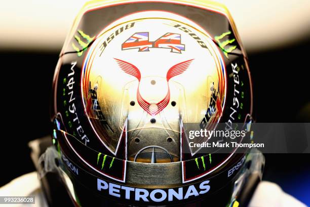 Lewis Hamilton of Great Britain and Mercedes GP prepares to drive during final practice for the Formula One Grand Prix of Great Britain at...