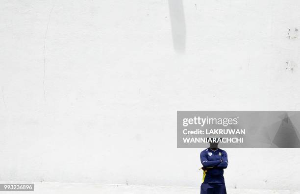 Ottis Gibson of South African coach look on during the opening day of a two-day practice match between the Sri Lanka Board XI and South African team...