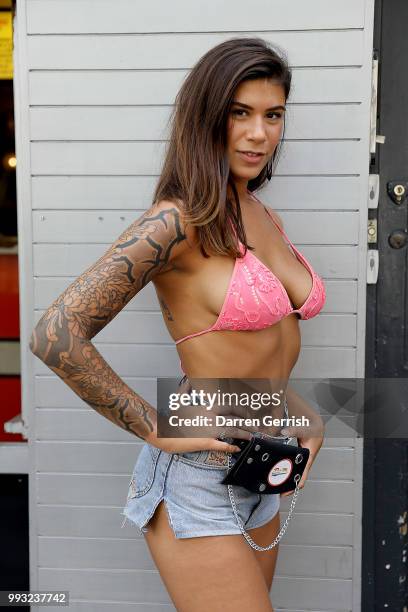 Parade goer poses for a picture during Pride In London on July 7, 2018 in London, England. It is estimated over 1 million people will take to the...