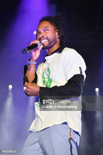 Miguel performs during the 2018 Essence Music Festival at the Mercedes-Benz Superdome on July 6, 2018 in New Orleans, Louisiana.