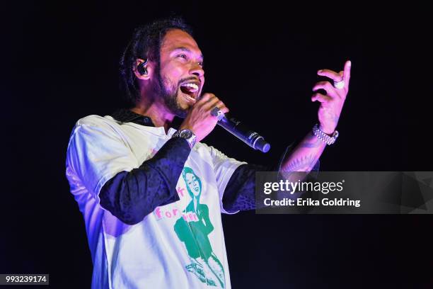 Miguel performs during the 2018 Essence Music Festival at the Mercedes-Benz Superdome on July 6, 2018 in New Orleans, Louisiana.