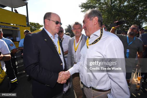 Start / Prince Albert of Monaco / Eddy Merckx of Belgium during the 105th Tour de France 2018, Stage 1 a 201km from Noirmoutier-En-L'ile to...