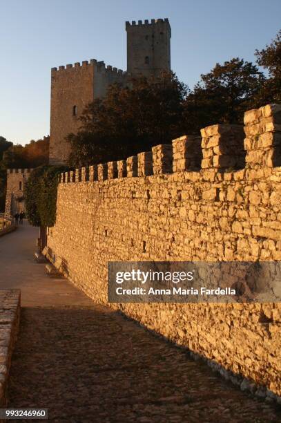 sunset in erice... - anna maria stock pictures, royalty-free photos & images