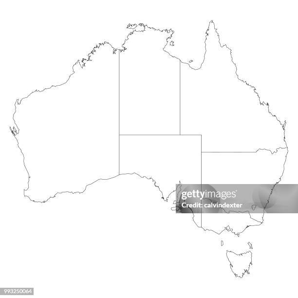 ilustraciones, imágenes clip art, dibujos animados e iconos de stock de mapa de australia - australia meridional