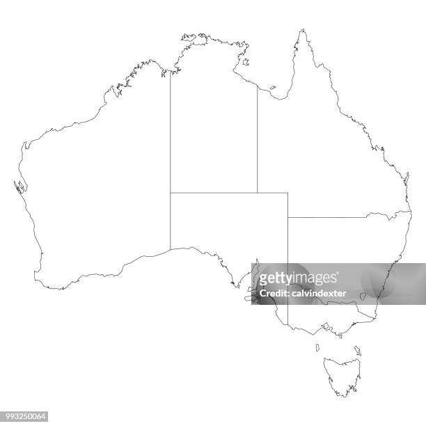 stockillustraties, clipart, cartoons en iconen met kaart van australië - australian map