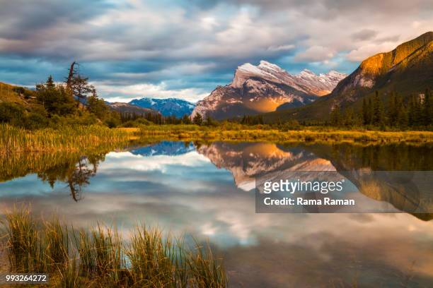 vermillion lake in banff national park, alberta, canada. - vermillion stock pictures, royalty-free photos & images