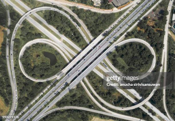 aerial top view expressway road multi lenses, mittraphap road, nakhon ratchasima"n, thailand. - nakhon ratchasima stock pictures, royalty-free photos & images