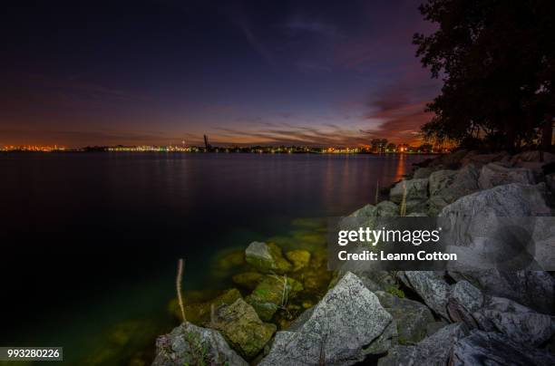 sunset over port huron - leann stock pictures, royalty-free photos & images