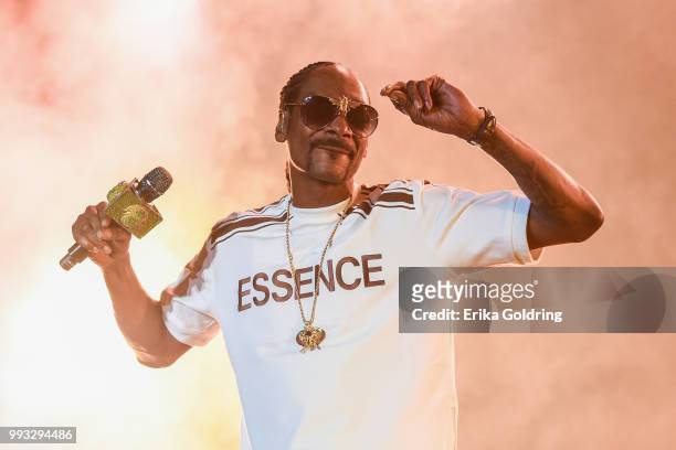 Snoop Dogg performs during the 2018 Essence Music Festival at the Mercedes-Benz Superdome on July 6, 2018 in New Orleans, Louisiana.