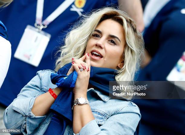 France v Uruguay - Quarter-finals FIFA World Cup Russia 2018 Antoine Griezmann wife Erika Choperena at Nizhny Novgorod Stadium in Russia on July 6,...