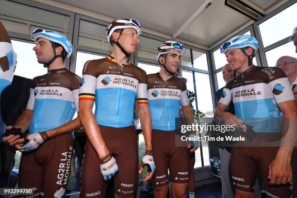 Start / Mathias Frank of Switzerland / Tony Gallopin of France / Pierre Latour of France / Oliver Naesen of Belgium / Team AG2R La Mondiale of France...