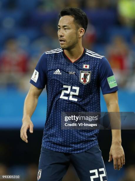 Maya Yoshida of Japan during the 2018 FIFA World Cup Russia round of 16 match between Belgium and Japan at the Rostov Arena on July 02, 2018 in...