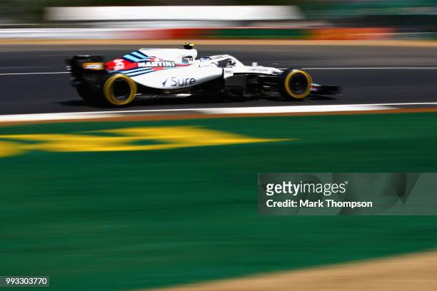 Sergey Sirotkin of Russia driving the Williams Martini Racing FW41 Mercedes on track during final practice for the Formula One Grand Prix of Great...