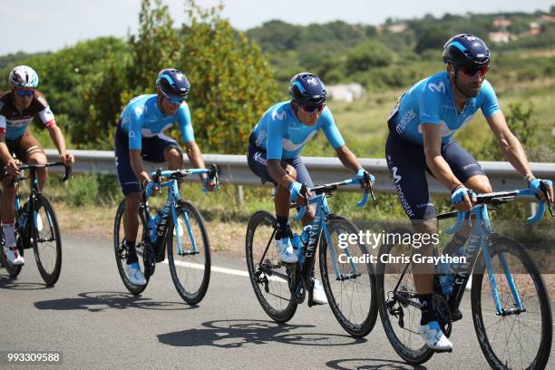 Jose Joaquin Rojas of Spain and Movistar Team / Nairo Quintana of Colombia and Movistar Team / during the 105th Tour de France 2018, Stage 1 a 201km...