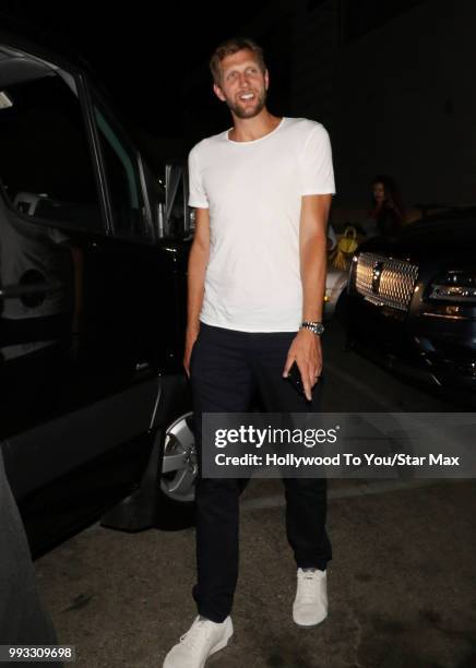 Dirk Nowitzki is seen on July 6, 2018 in Los Angeles, California.