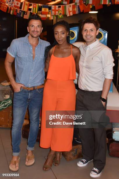 Peter Andre, Yvonne Grundy and John Hasler attend the premiere of Thomas and Friends, Big World! Big Adventures! at Vue West End on July 7, 2018 in...