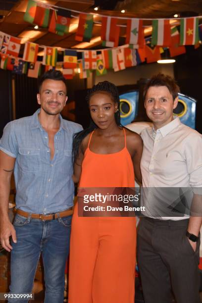 Peter Andre, Yvonne Grundy and John Hasler attend the premiere of Thomas and Friends, Big World! Big Adventures! at Vue West End on July 7, 2018 in...