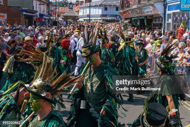 Morris Dancers, perform in the 25th Sheringham Potty Festival in an attempt to break the World Record of the number of Morris Dancers, dancing at...