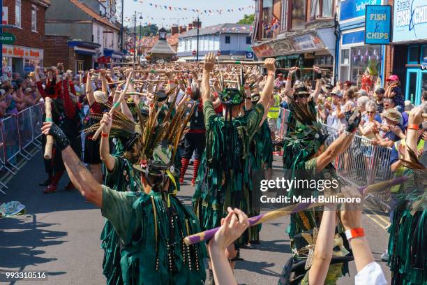 Morris Dancers, perform in the 25th Sheringham Potty Festival in an attempt to break the World Record of the number of Morris Dancers, dancing at...