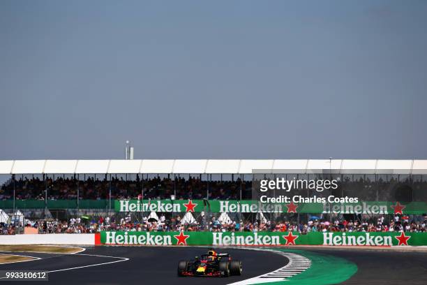 Daniel Ricciardo of Australia driving the Aston Martin Red Bull Racing RB14 TAG Heuer on track during final practice for the Formula One Grand Prix...