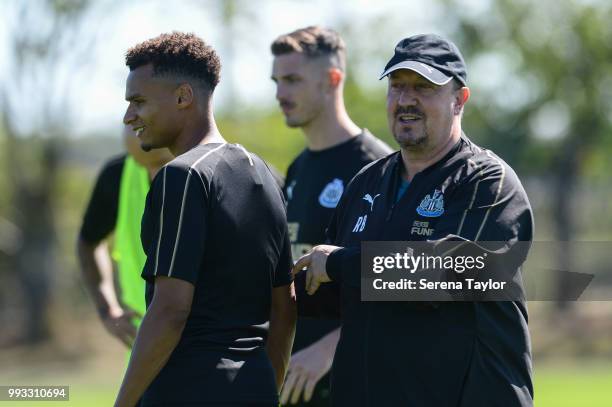 Newcastle United Manager Rafael Benitez during the Newcastle United Training Session at the Newcastle United Training Centre on July 7 in Newcastle...