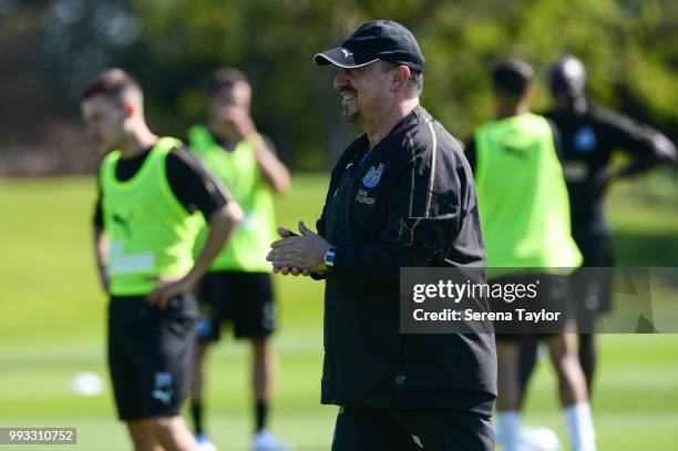 Newcastle United Manager Rafael Benitez during the Newcastle United Training Session at the Newcastle United Training Centre on July 7 in Newcastle...