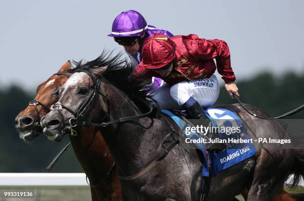 Roaring Lion ridden by Oisin Murphy get the better of Saxon Warrior ridden by Donnacha OÕ Brien to win The Coral-Eclipse Race run during Coral...