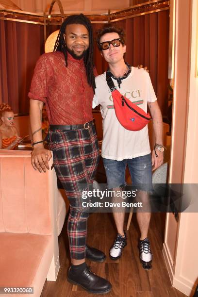 And Nick Grimshaw attend the Fantastic Man, Blouse and Neptune Pride fundraiser brunch in support of London Friend at Neptune on July 7, 2018 in...