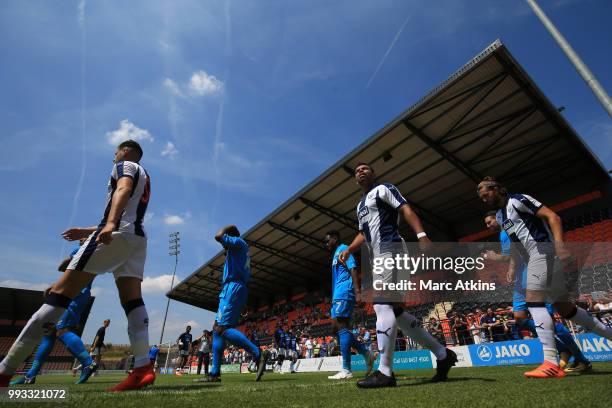 Kieran Richardson of West Bromwich Albion looks on as the players walk out at The Hive during the Pre-season friendly between Barnet and West...