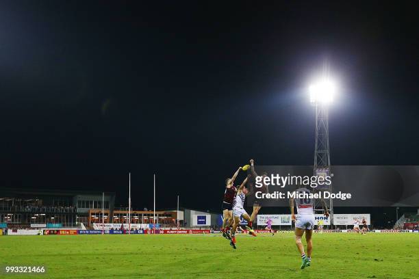 General view is seen during the round 16 AFL match between the Melbourne Demons and the Fremantle Dockers at TIO Stadium on July 7, 2018 in Darwin,...