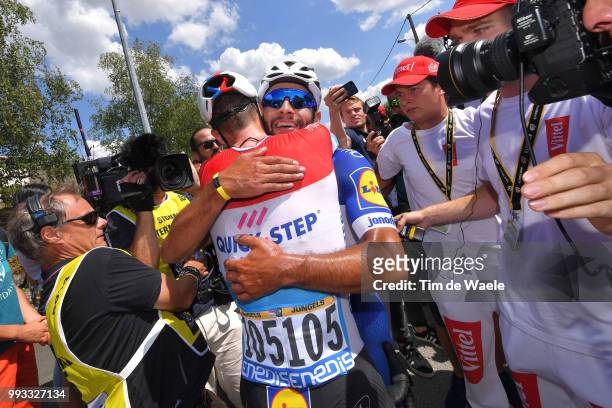 Arrival / Fernando Gaviria of Colombia and Team Quick-Step Floors / Celebration / Bob Jungels of Luxembourg and Team Quick-Step Floors / during the...