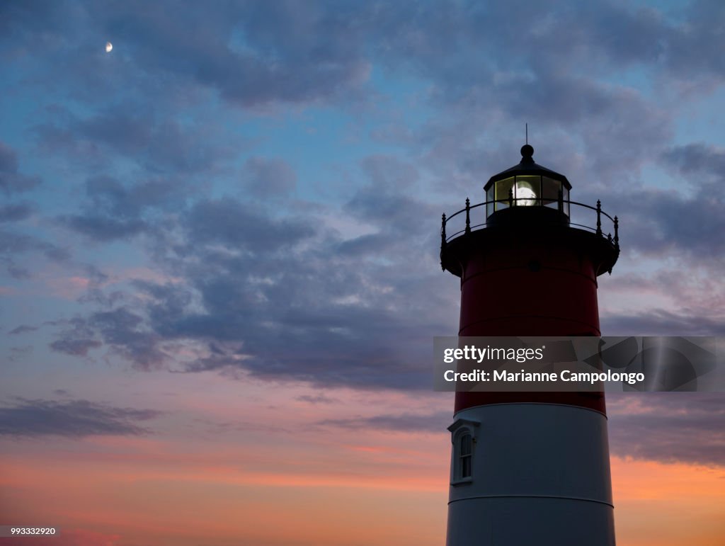 Nauset Light lighthouse at sunset