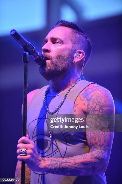 Jay Popoff of Lit performs during the Gen-X summer tour at Miramar Regional Park Amphitheater on July 3, 2018 in Miramar, Florida.