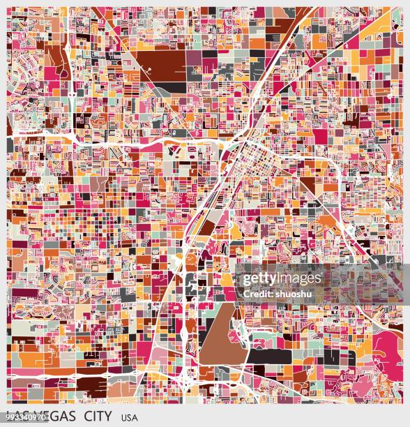 las vegas city art map background - las vegas stock illustrations
