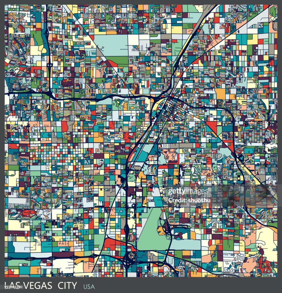 Art illustration of Las vegas city map